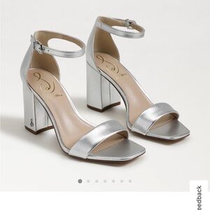 Sam Edelman Silver Block Heel Sandals